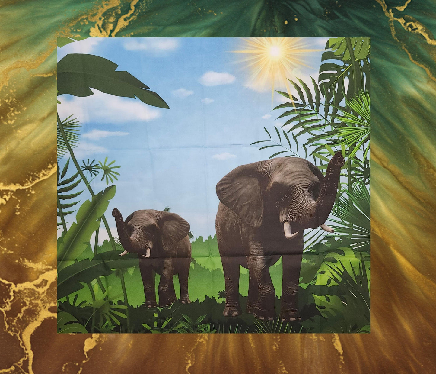 Elephant Adventure Quilt Panel