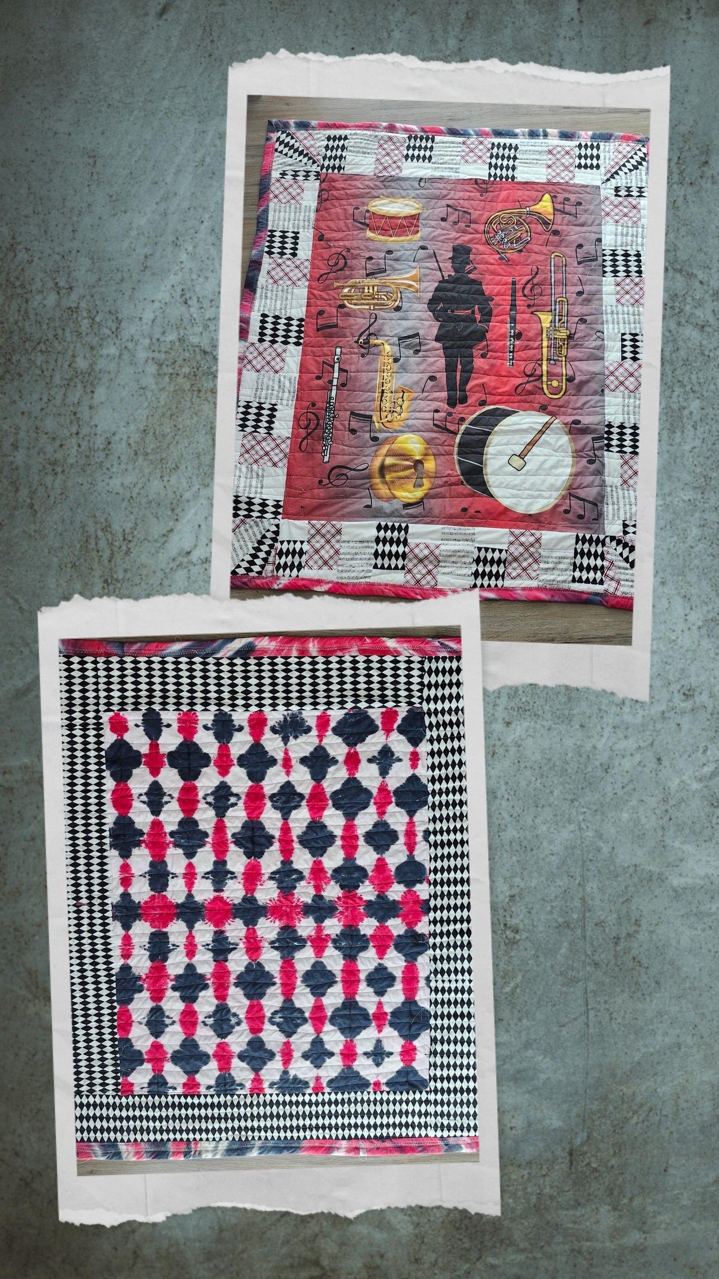 Marching Band Quilt Panel: Custom School Colors, Drum Major Design, Band Quilt Panel