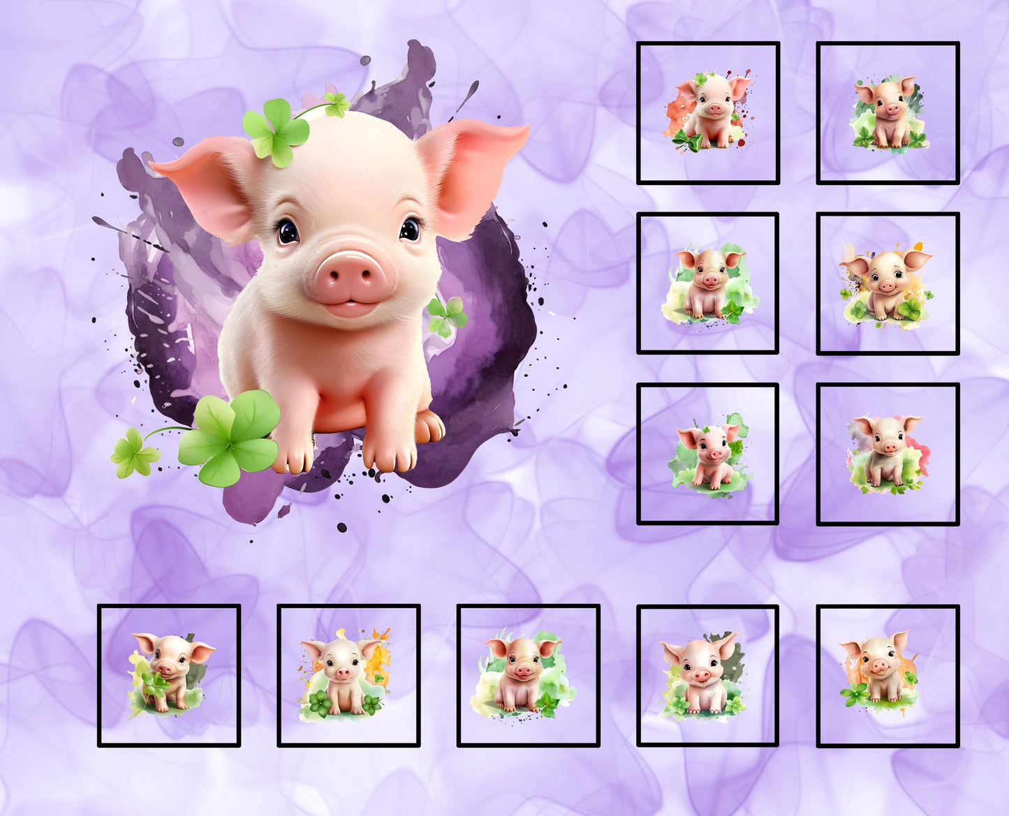 Pig Quilt Panel & Blocks, Cotton Quilt Fabric, Easy Quilt Project, Childs Room Wall Art, Fabric Book, Piggy Room Ensemble, Piggy Quilt Panel