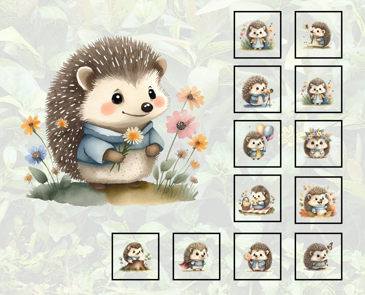 Hedgehog Quilt Panel and Block Combo