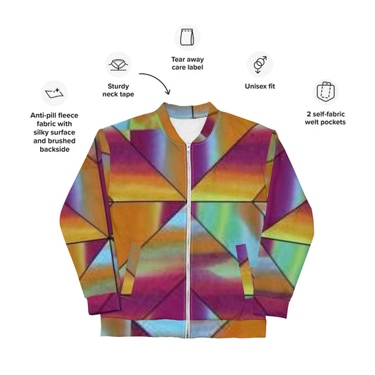 Bold Diamond Color Blast Unisex Bomber Jacket