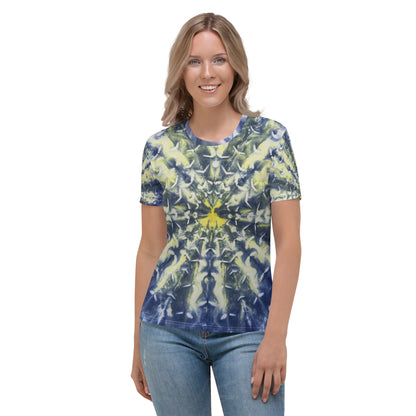 Abstract Peacock Feather Burst Women's T-shirt