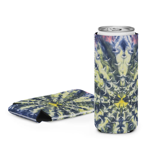 Abstract Peacock Feather Burst Can cooler