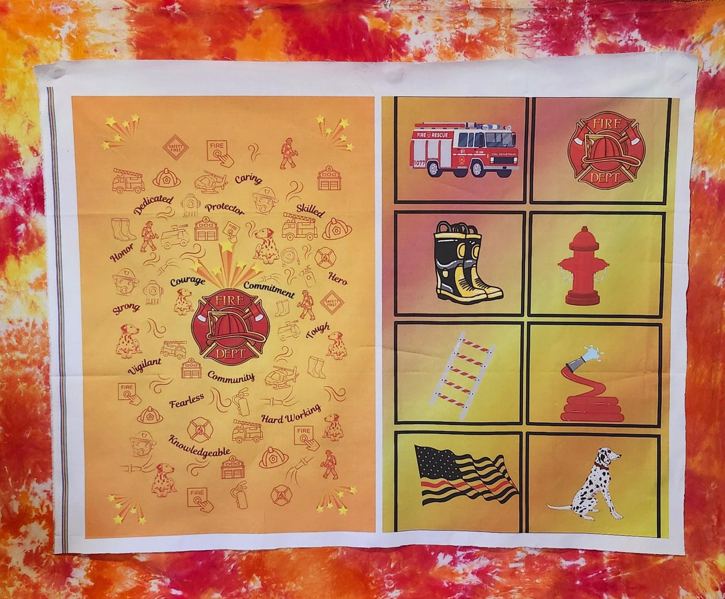 Firefighter Hero Quilt Panel and Block Combo, Fire Department Quilt, Fireman Dedication/Retirement