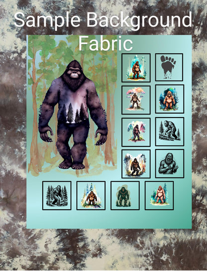 Sasquatch Quilt Panel & Blocks, Cotton DIY Quilt Fabric