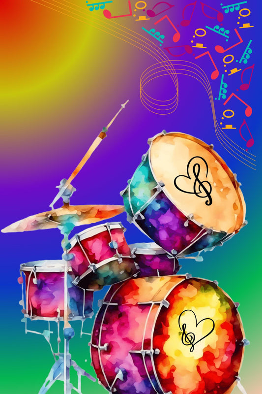 Rock and Roll Fabric Panel: Musical Instrument Quilt Blocks