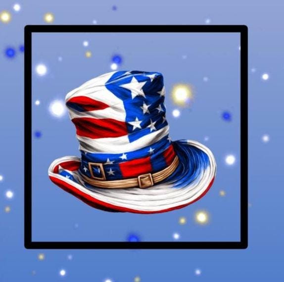 Patriotic Top Hat Quilt Panel & Blocks