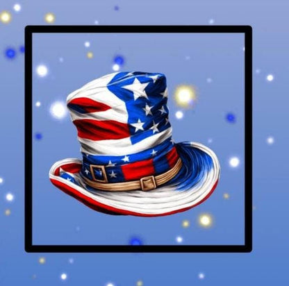 Patriotic Top Hat Quilt Panel & Blocks