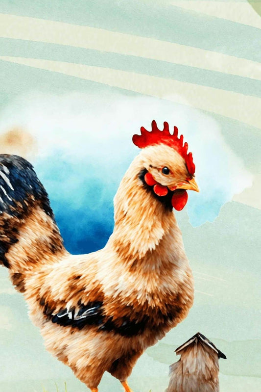 Chicken Farm Quilt Panel and Blocks: Poultry Cotton Fabric, Chickens Fabric