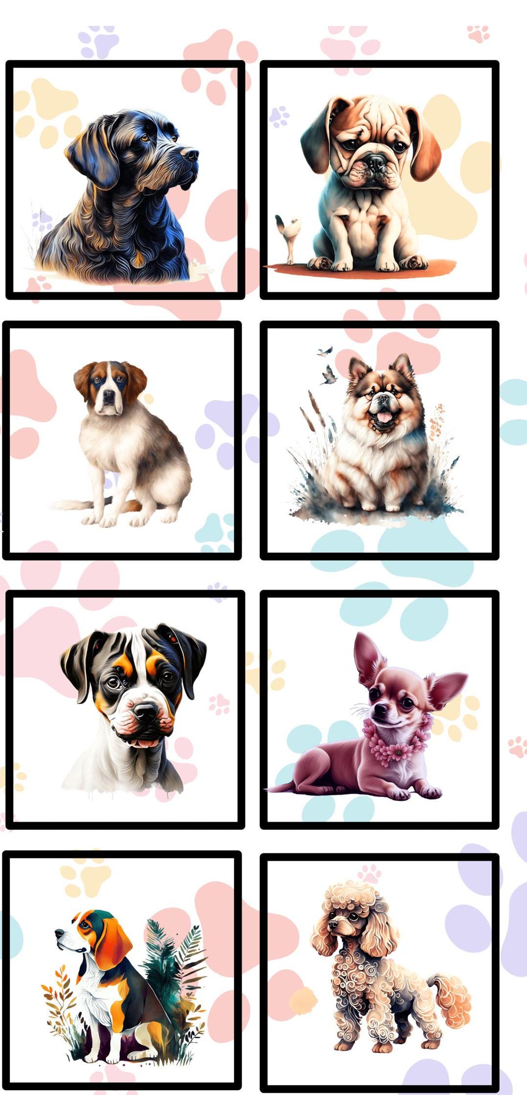 Dog Breed Quilt Panel and Blocks: Parade of Paws Quilt Cotton Fabric, Dog Fabric
