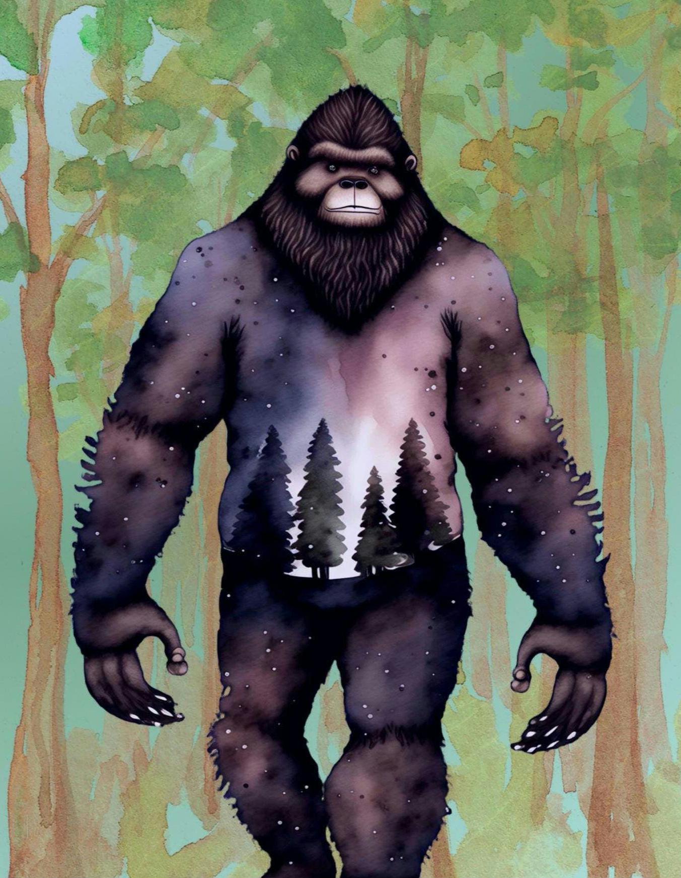 Sasquatch Quilt Panel & Blocks, Cotton DIY Quilt Fabric