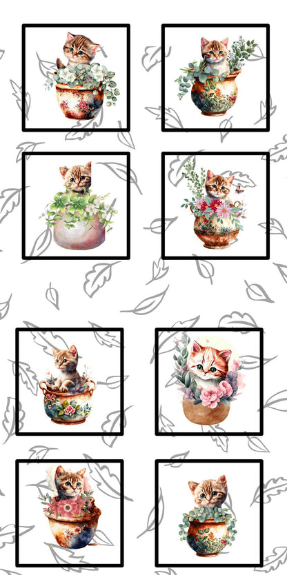 Kittens Garden Party Quilt Panel & Blocks, Kittens Quilt and Block Combo, Kittens Quilt