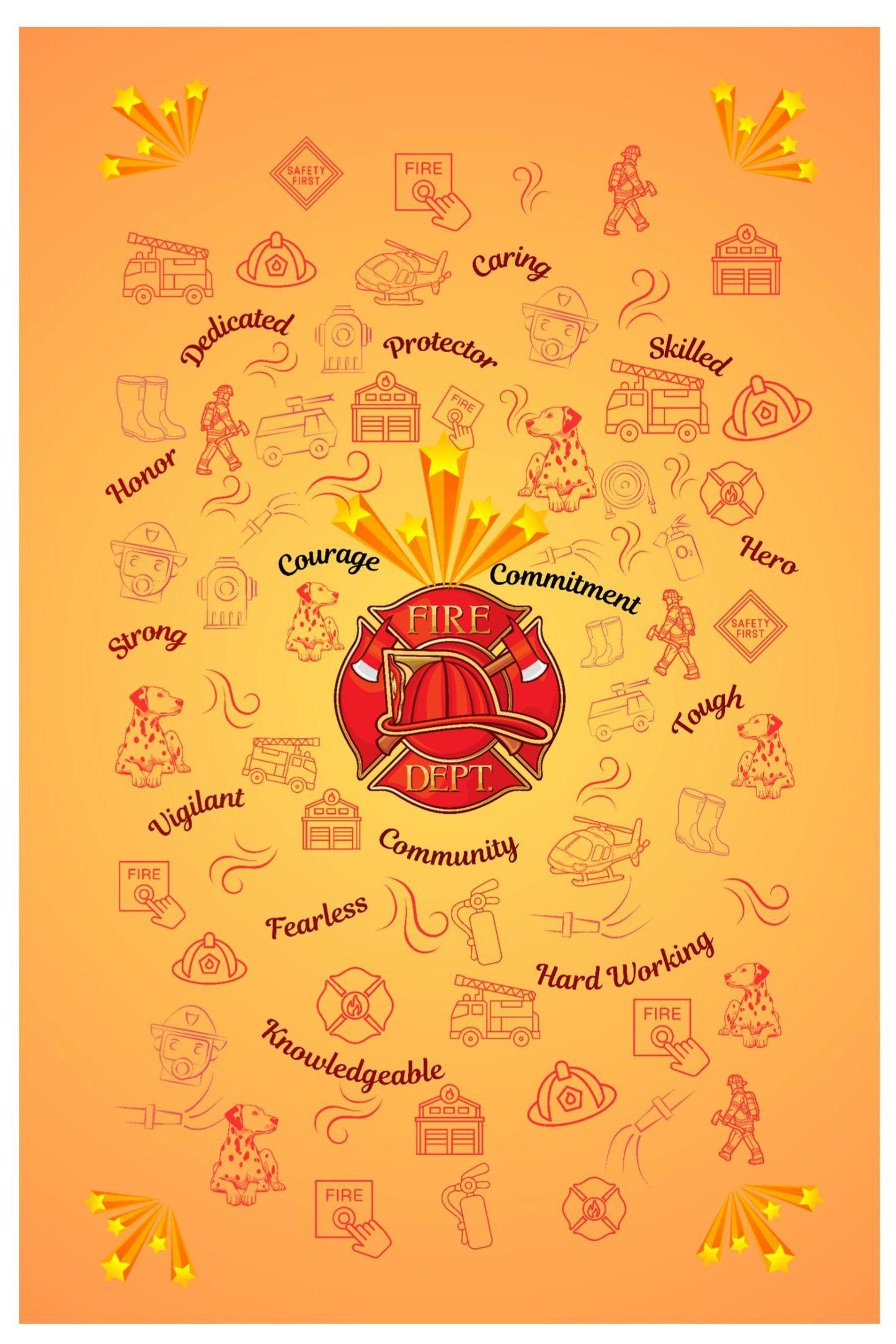 Firefighter Hero Quilt Panel and Block Combo, Fire Department Quilt, Fireman Dedication/Retirement