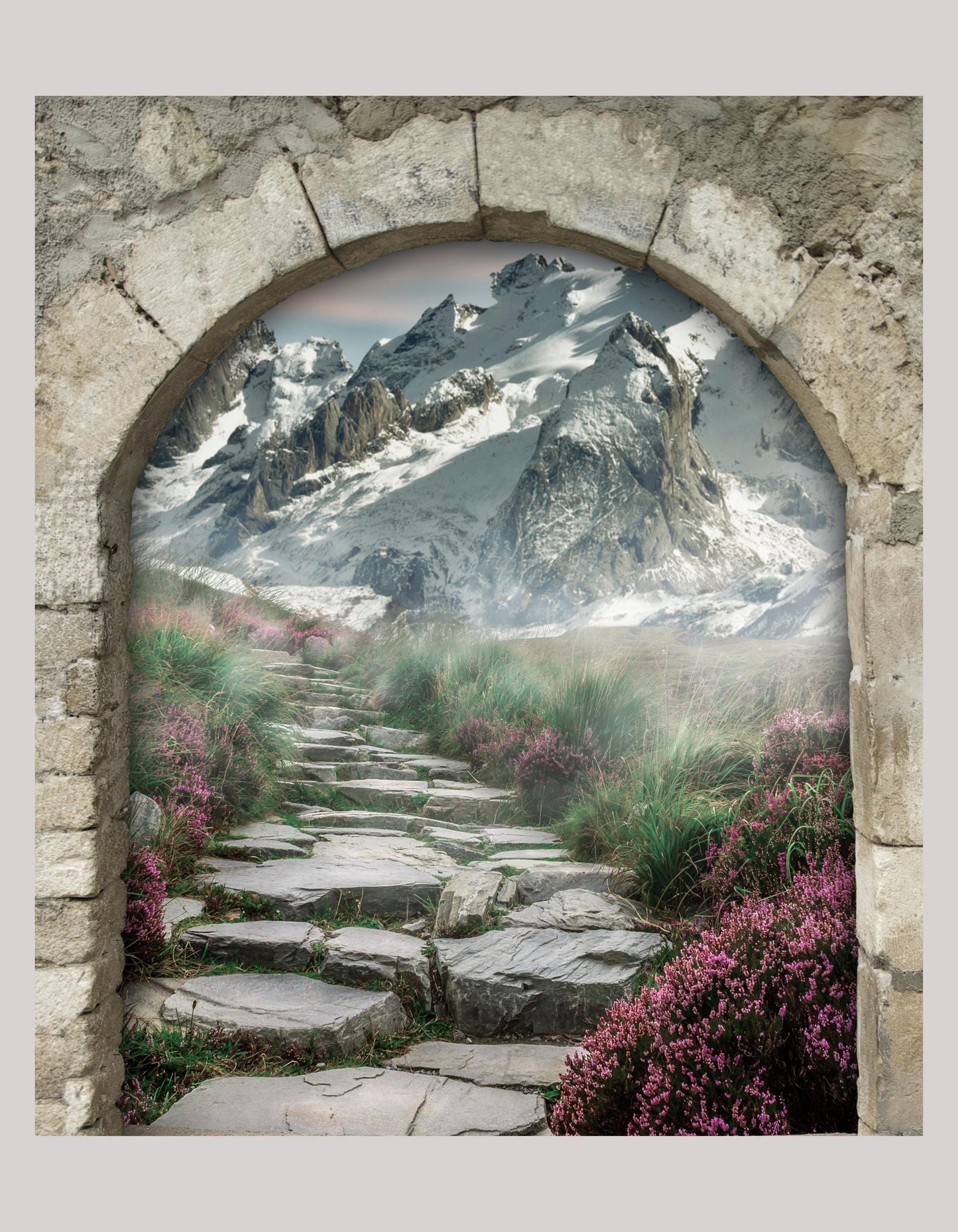 Nature's Path Quilt Panel: Serenity Mountain Scene