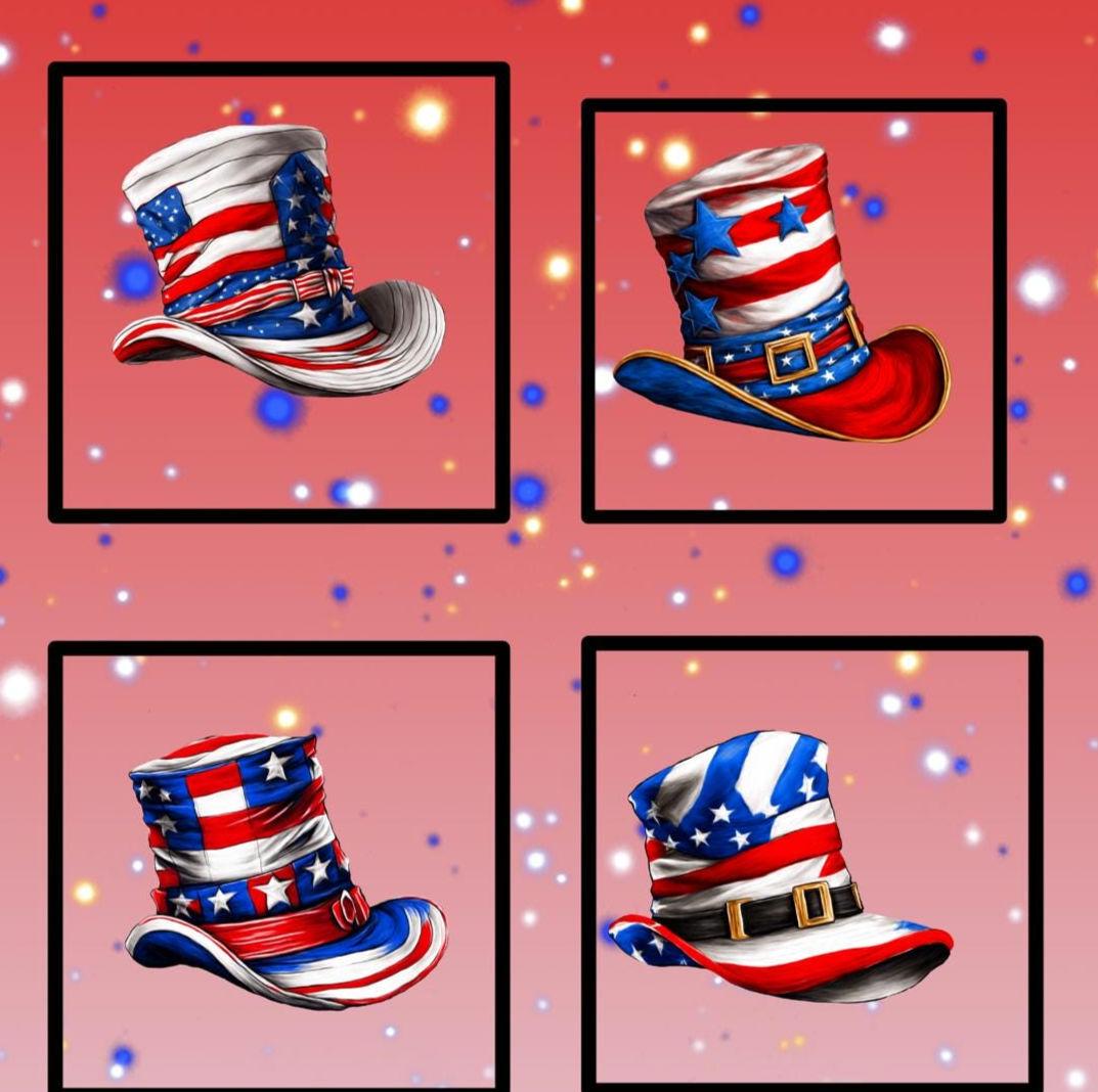 Patriotic Top Hat Quilt Panel & Blocks