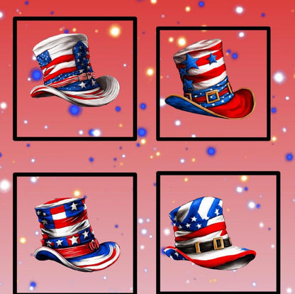 Patriotic Top Hat Quilt Panel & Blocks