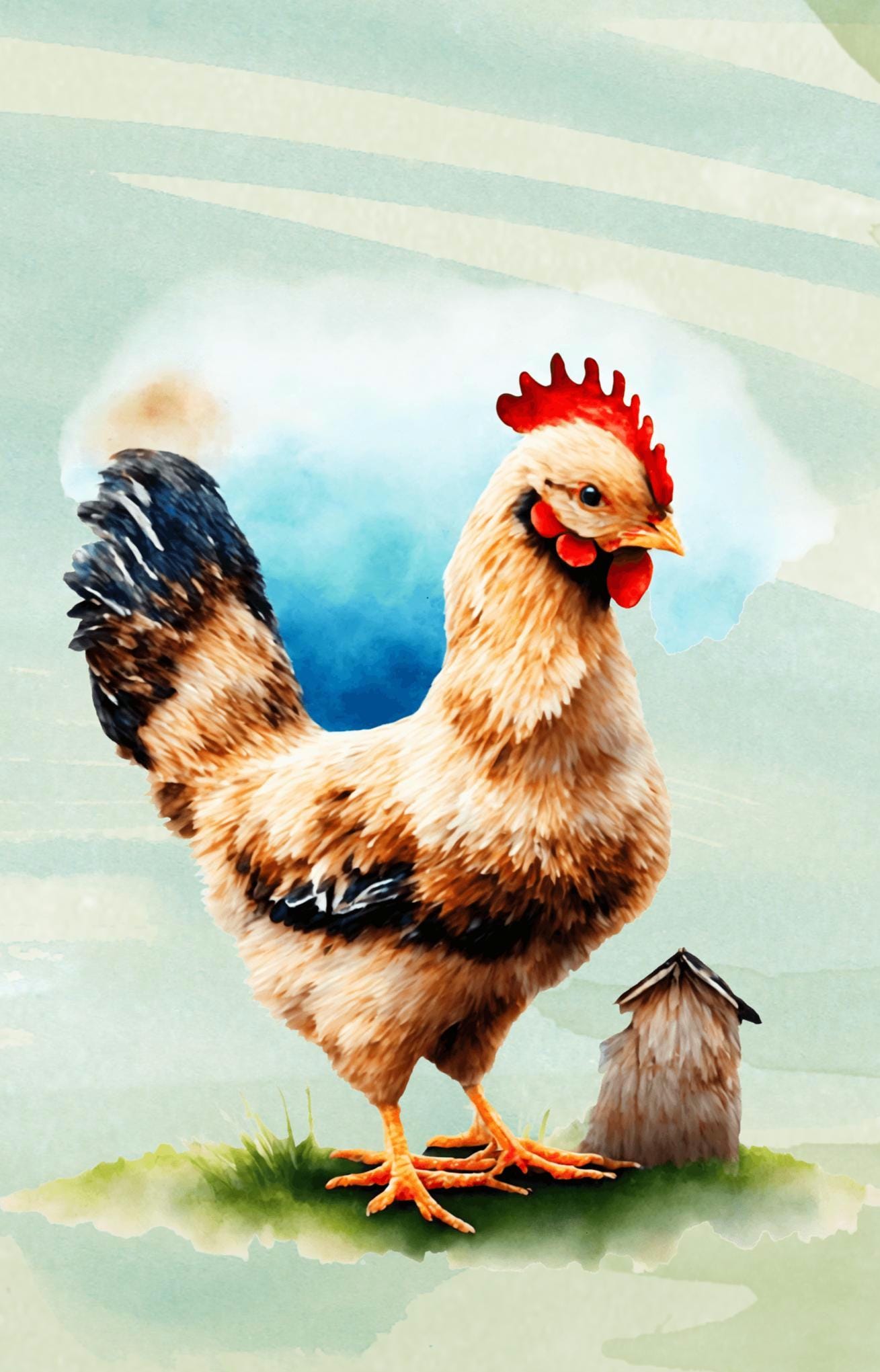 Chicken Farm Quilt Panel and Blocks: Poultry Cotton Fabric, Chickens Fabric