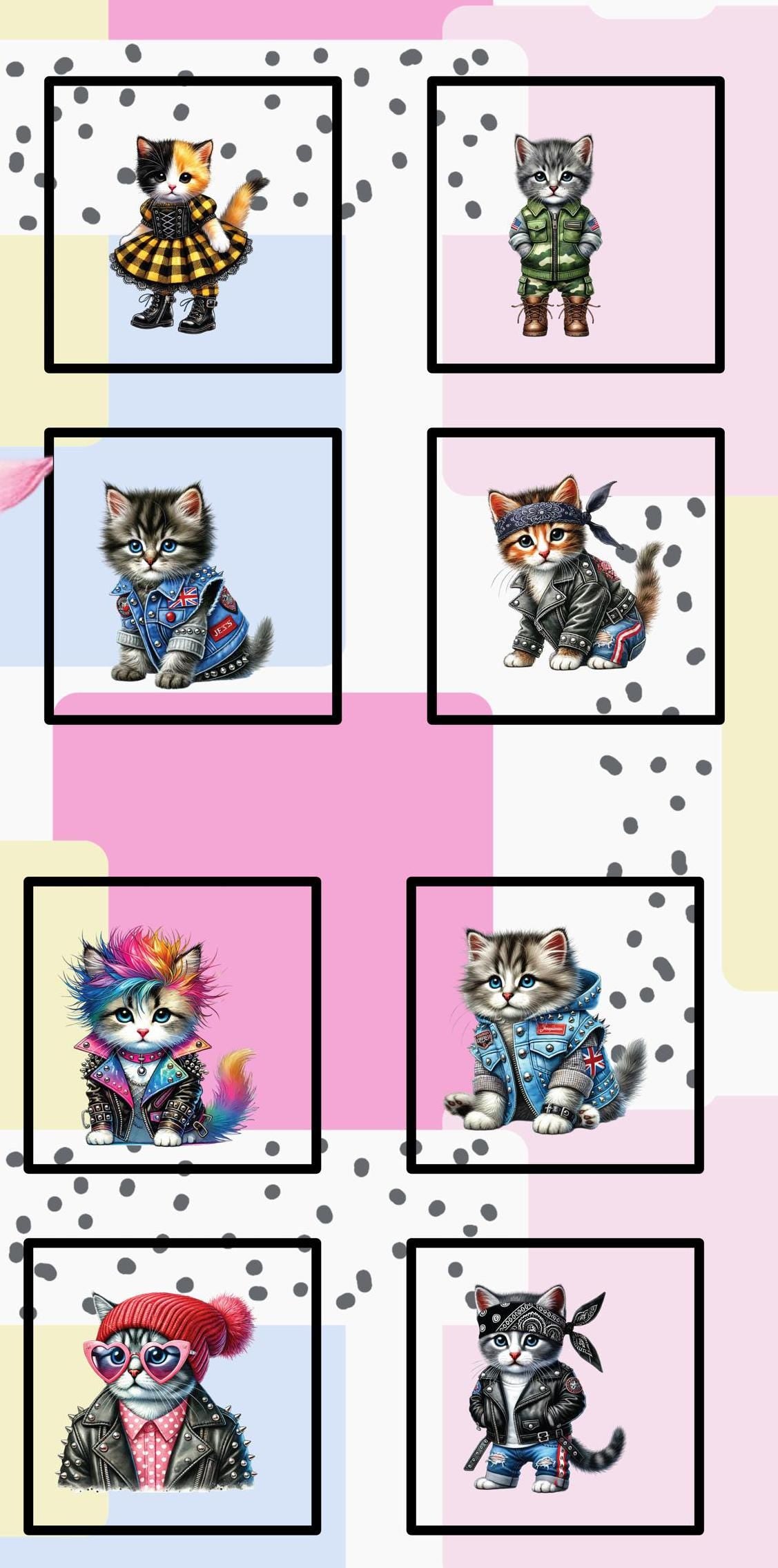 Kitten Quilt Panel & Blocks, Fashion Show, Cat Fashion. Show