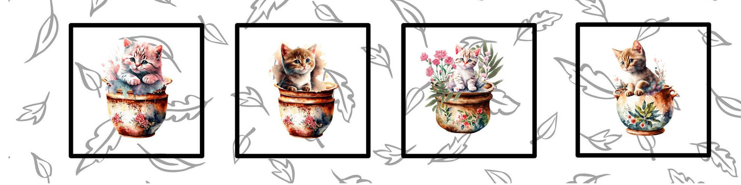 Kittens Garden Party Quilt Panel & Blocks, Kittens Quilt and Block Combo, Kittens Quilt