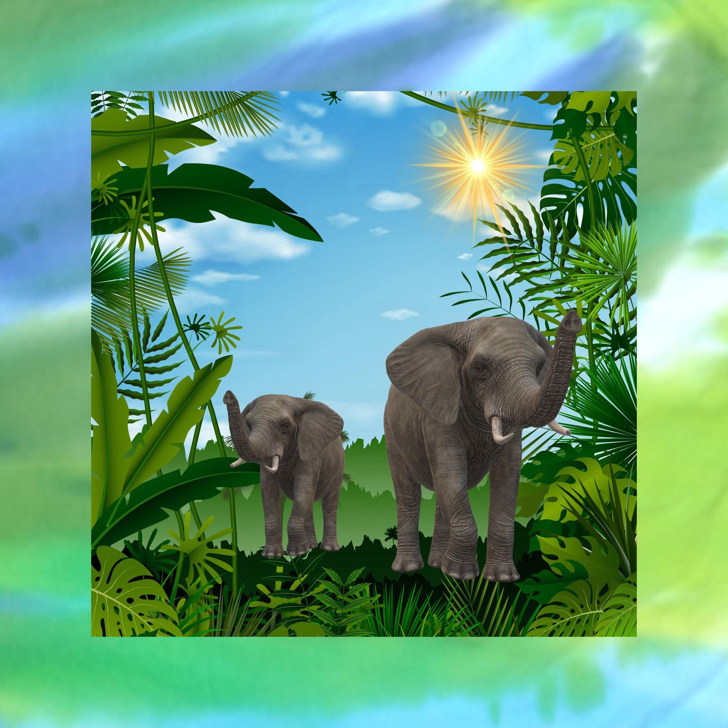 Elephant Adventure Quilt Panel