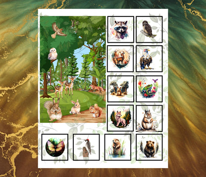 Forest Friends Quilt Panel and Block Combo, Nursery Fabric, Childs Room Ensemble, Forest Animals Quilt