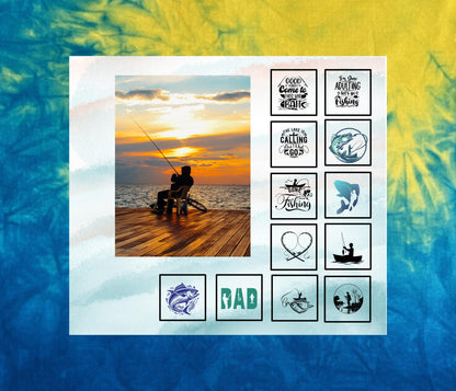 Fishing Quilt Panel & Blocks, Quilt for Dad