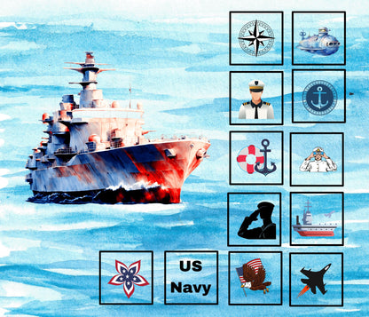Naval Force Quilt Panel & Blocks, Fleet Quilt, Sea Force Quilt