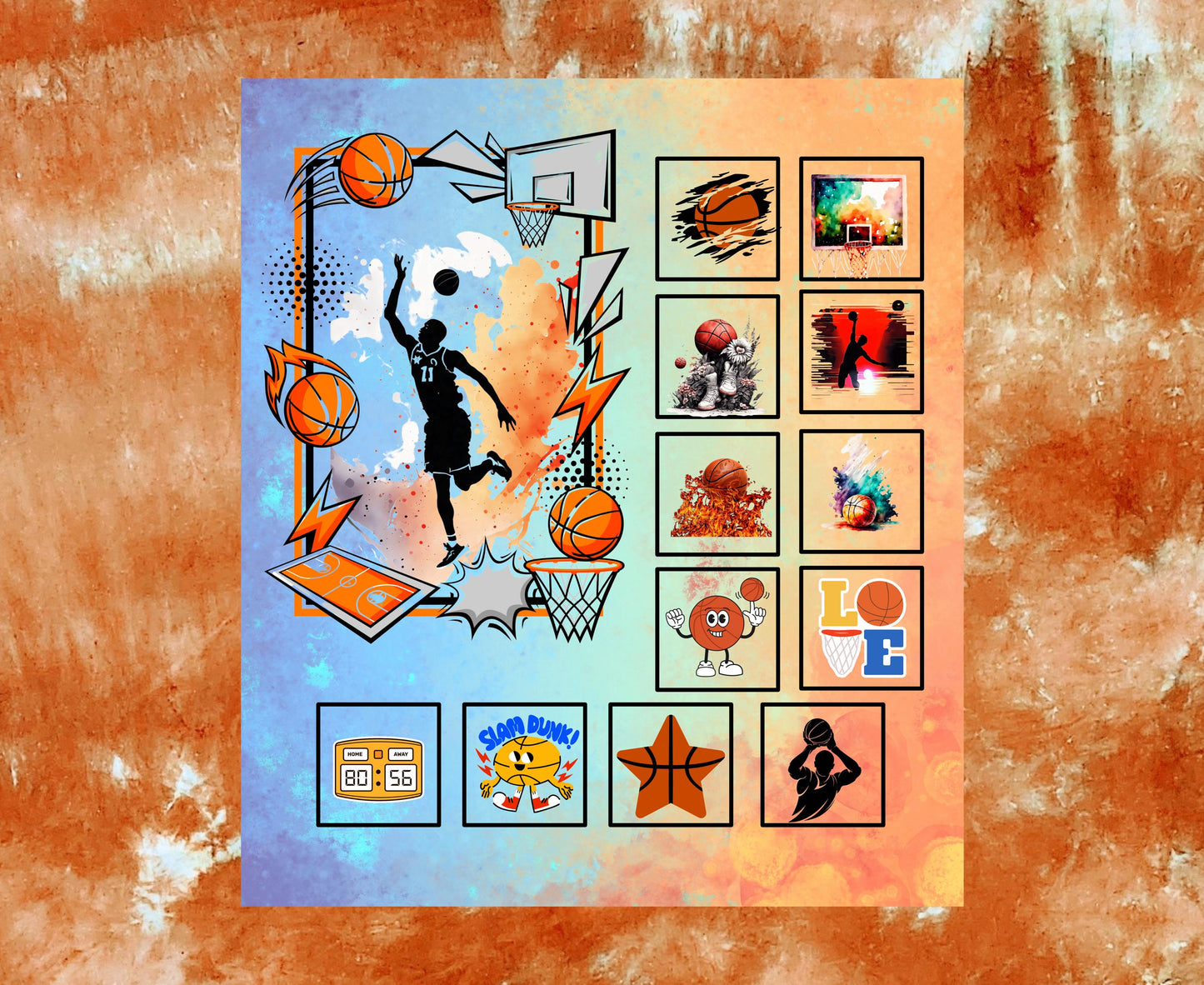 Basketball Quilt Panel & Blocks, Quality Quilt Cotton Fabric, 3 Color Basketball Fabric, Boys Room Wall Art, Quilt For Men