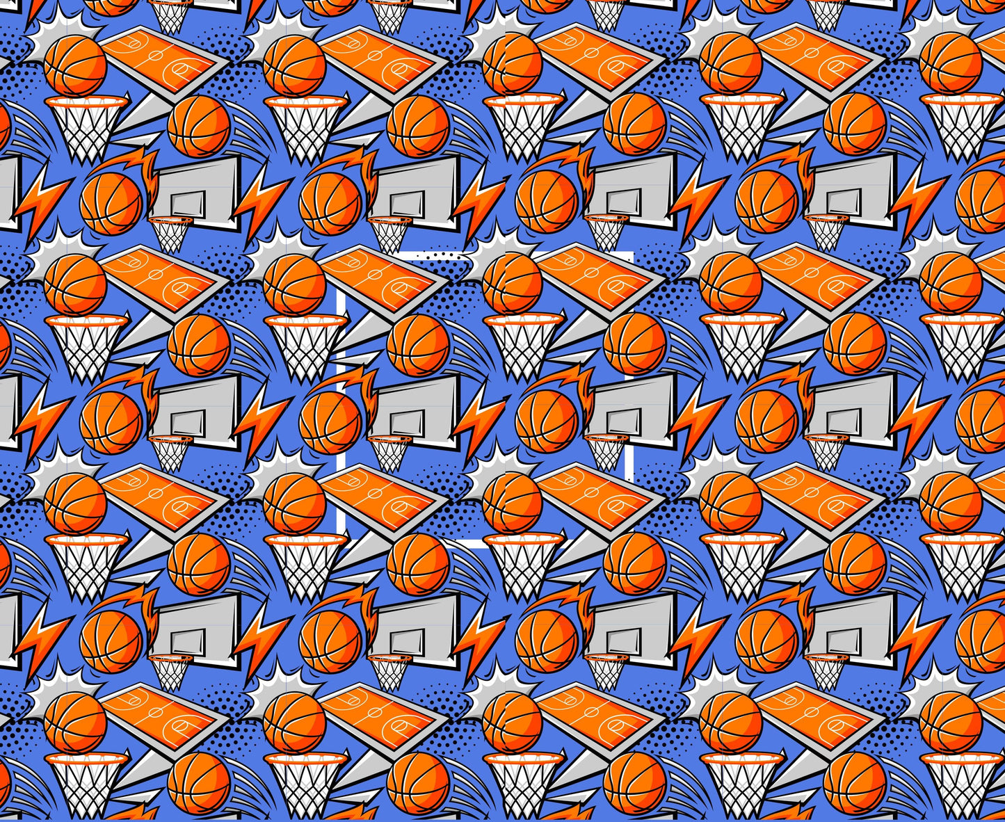 Basketball Quilt Panel & Blocks, Quilt Cotton Fabric, Orange Basketball Fabric, Boys Room Wall Art