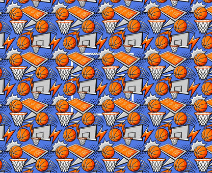 Basketball Quilt Panel & Blocks, Quilt Cotton Fabric, Orange Basketball Fabric, Boys Room Wall Art