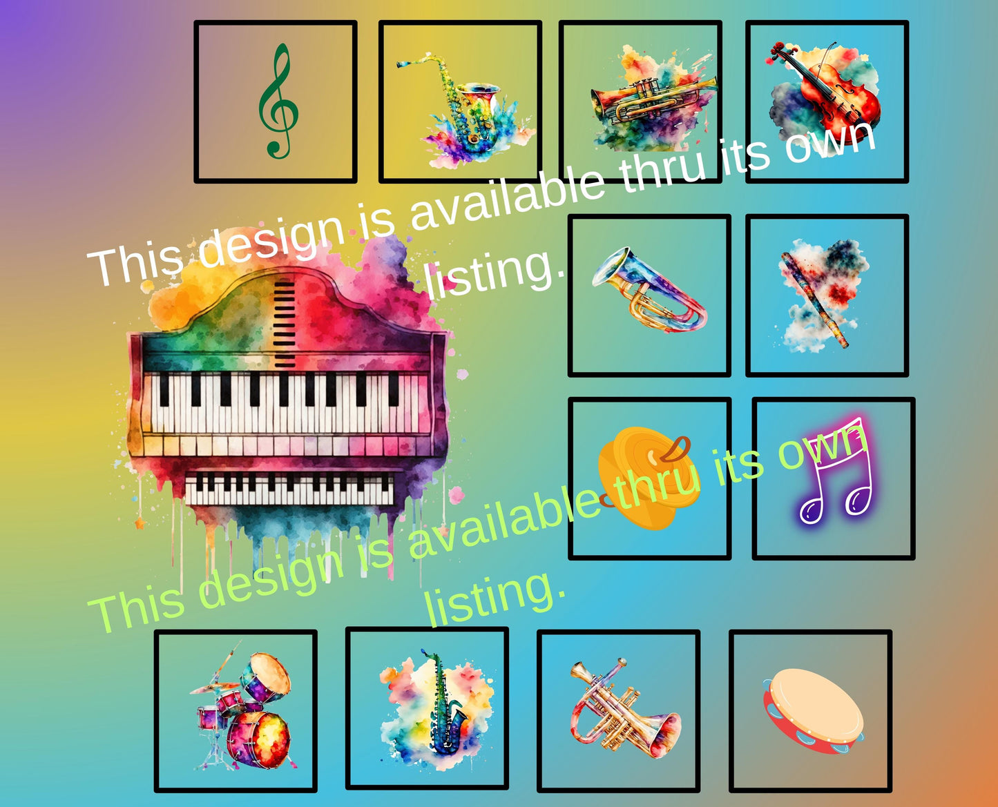 Rock and Roll Fabric Panel: Musical Instrument Quilt Blocks