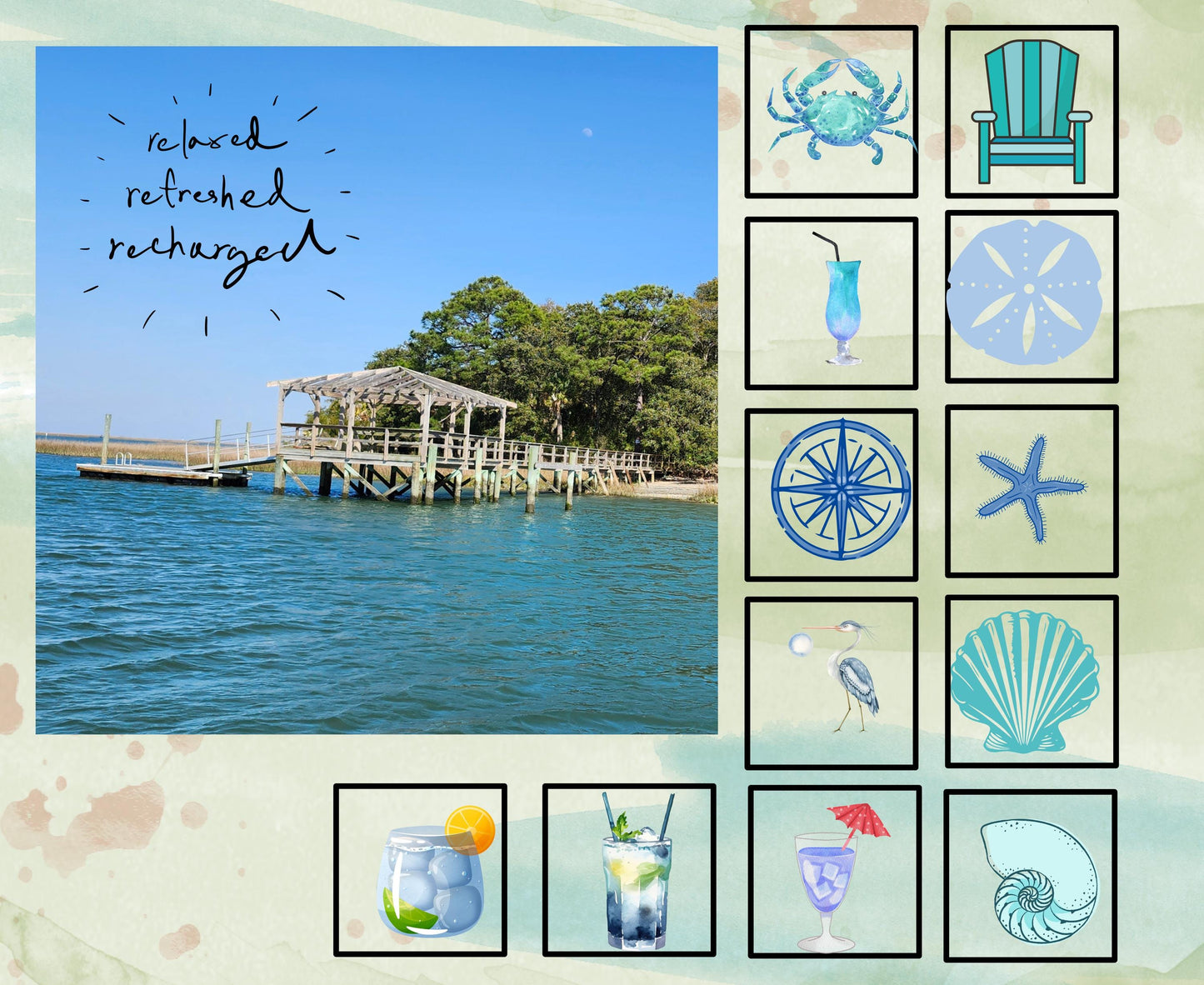 Coastal Dockside Quilt Panel and Blocks