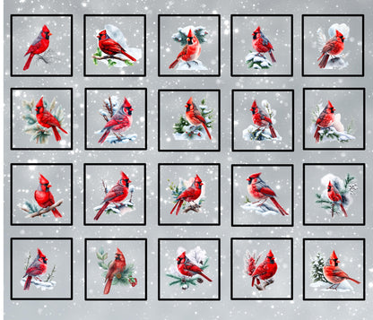 Cardinal Quilt Blocks, Cotton Fabric Panel, Window Quilts, Cardinal Fabric, Quilted Coaster, Quality Quilt Fabric