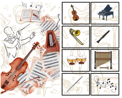 Orchestra Music Quilt Fabric Panel: Easy Quilt Blocks Kit