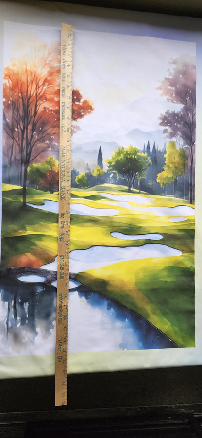 Golf Quilt Panel and 8 or 12 Blocks, Golf Course Quilt, Easy Quilt