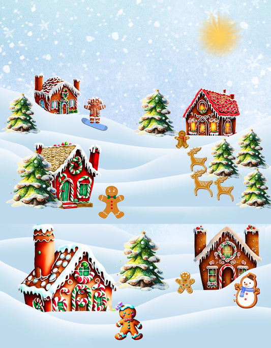 Gingerbread Village Quilt Panel and Blocks, Gingerbread Cookie Village, Gingerbread Quilt