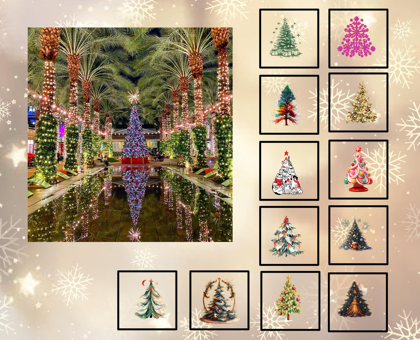 Christmas Tree Quilt Panel and Block Combo, Easy Quilt Project, Christmas Quilt