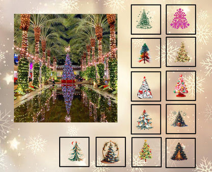 Christmas Tree Quilt Panel and Block Combo, Easy Quilt Project, Christmas Quilt