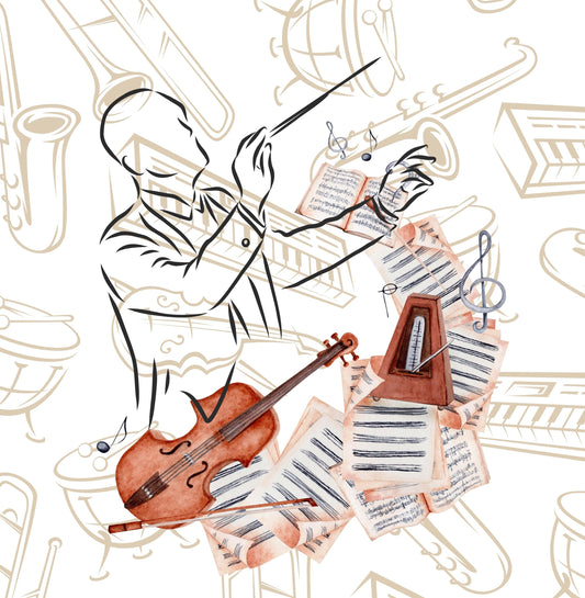 Orchestra Music Quilt Fabric Panel: Easy Quilt Blocks Kit