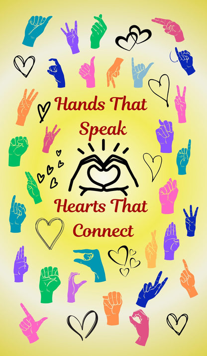 Sign Language Quilt Panel, Cotton Quilt Fabric, Communication Quilt Panel