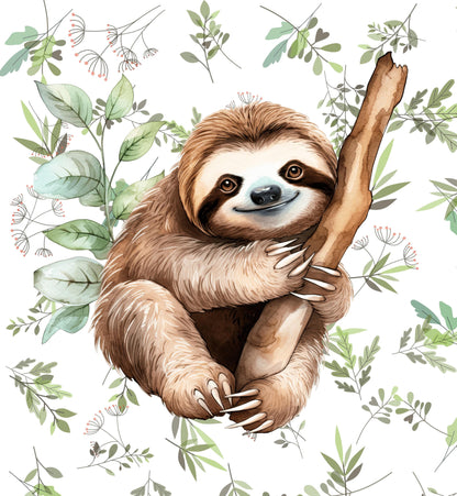 Sloth Quilt Panel and Blocks, Jungle Animal Blocks, Sloth Soft Book, Childs Room Ensemble, Sloth Tote