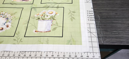 Watercolor Daisies Quilt Panel and Block Combo