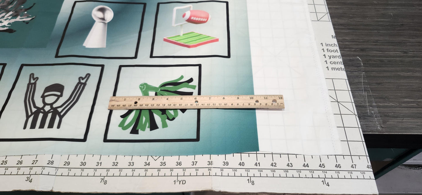 Football Player in Green, Quilt Panel & Blocks: Green Football Team