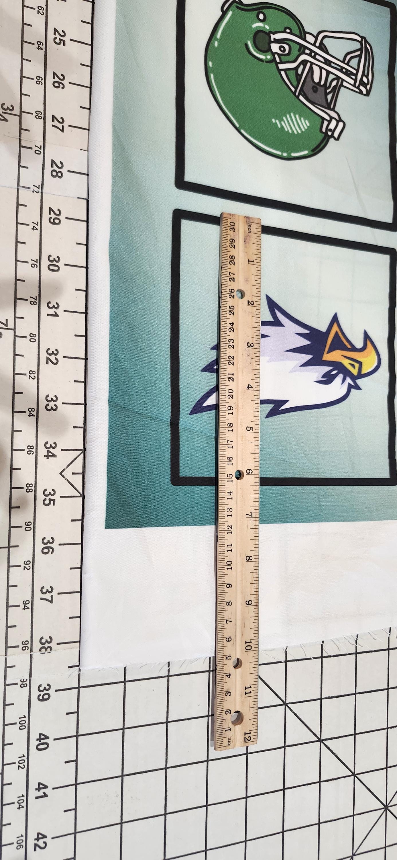 Football Player in Green, Quilt Panel & Blocks: Green Football Team