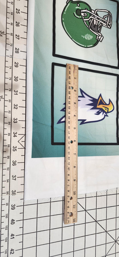 Football Player in Green, Quilt Panel & Blocks: Green Football Team