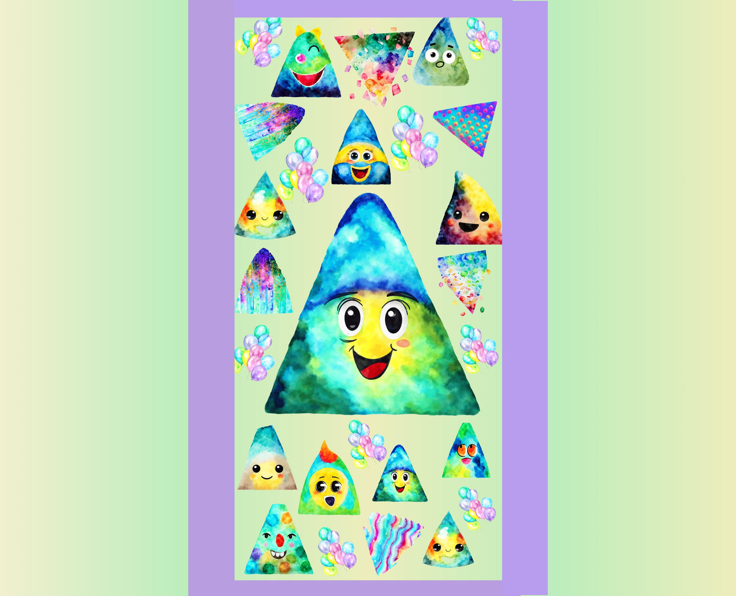 Colorful Triangles Quilt Panel and Blocks,  Autism Awareness Quilt, Autism Fabric Book