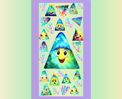 Colorful Triangles Quilt Panel and Blocks,  Autism Awareness Quilt, Autism Fabric Book