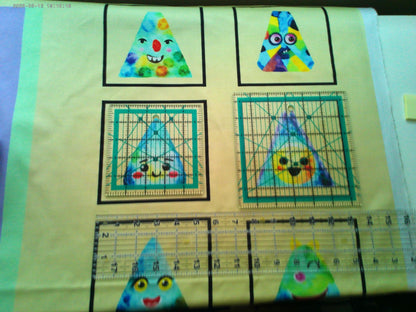 Colorful Triangles Quilt Panel and Blocks,  Autism Awareness Quilt, Autism Fabric Book