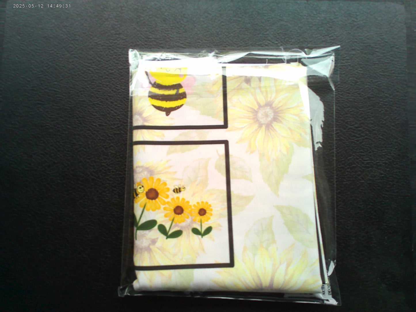 Sunflower & Bees Quilt Panel, Cotton DIY Fabric Blocks, Sunflower Quilt