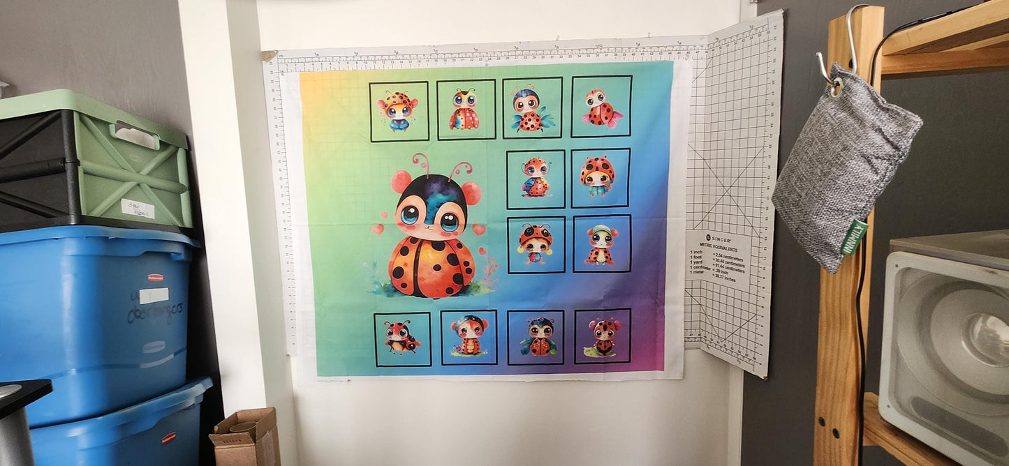 Ladybug Quilt Panel and Blocks, Beginner Quilt, Ladybug Ensemble